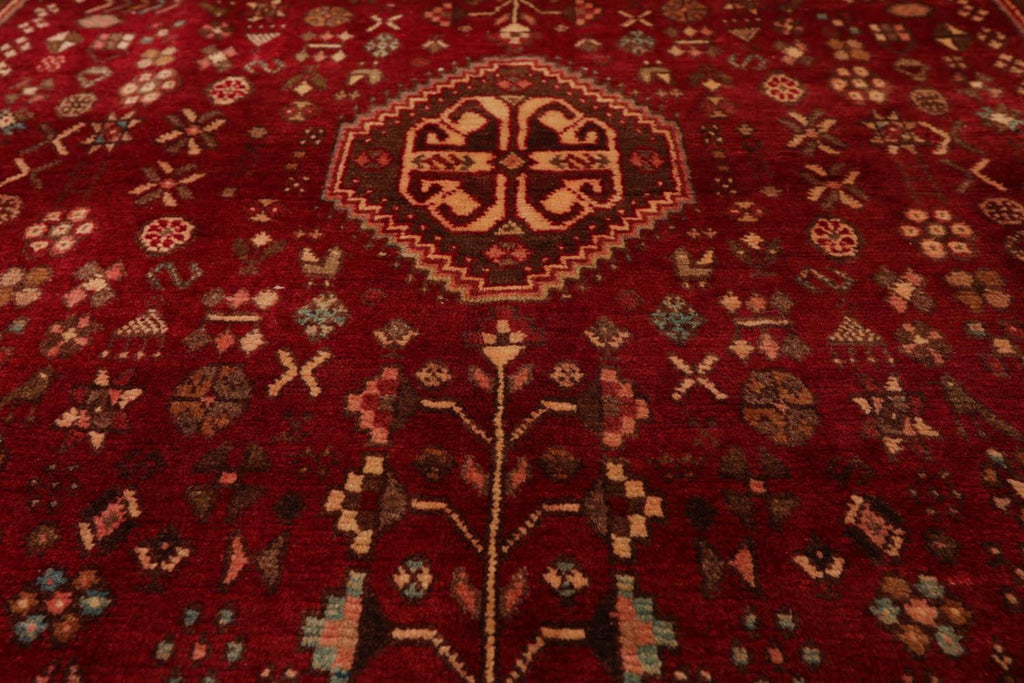 3’4” x 5’1" Hand Knotted Wool Vintage Abadehh 200 KPSI Oriental Area Rug Ruby
