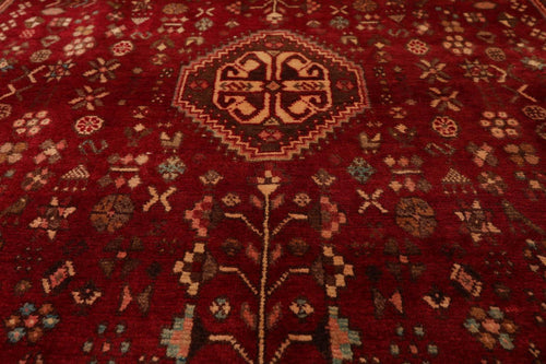 3’4” x 5’1" Hand Knotted Wool Vintage Abadehh 200 KPSI Oriental Area Rug Ruby