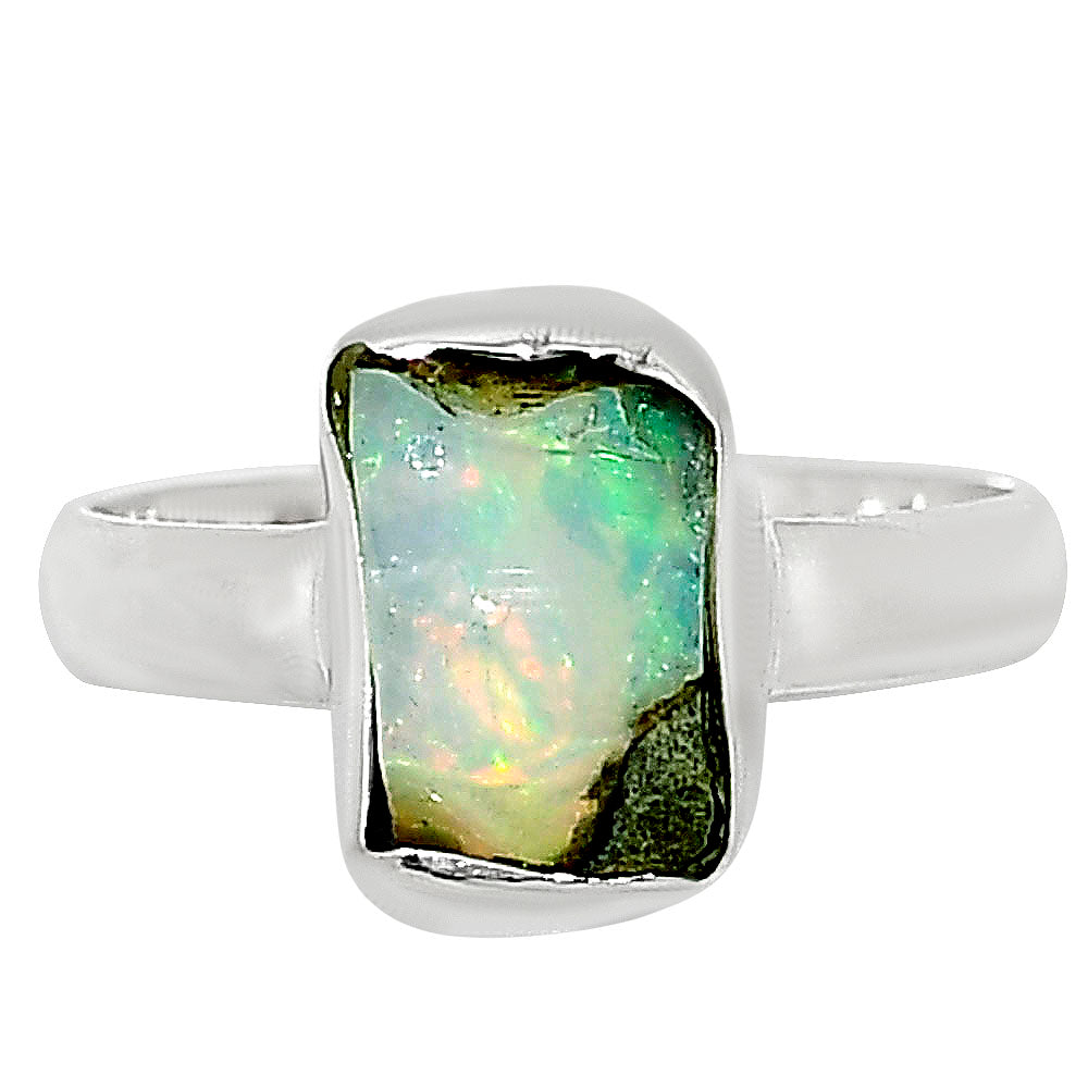 Ethiopian Opal Rough Ring size-7 R-1001 25-ER16198