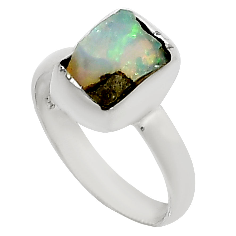 Ethiopian Opal Rough Ring size-7 R-1001 25-ER16198