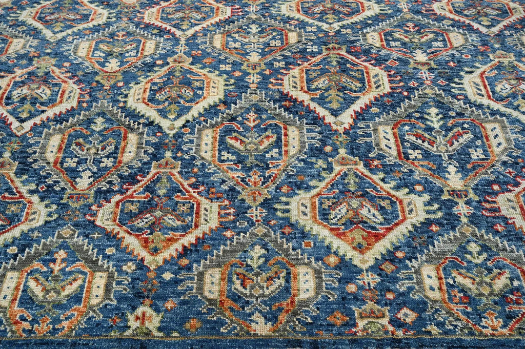 8x10 LoomBloom Navy Hand Knotted Transitional Wool Turkish Oushak Oriental Rug