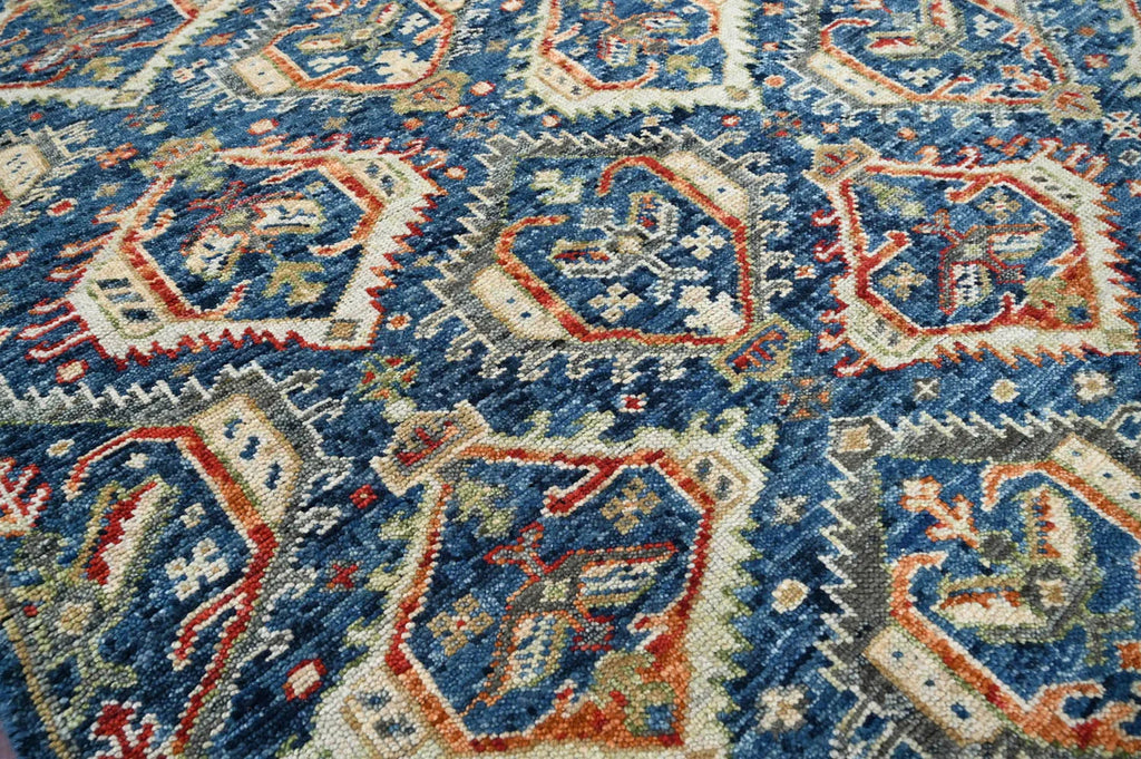 8x10 LoomBloom Navy Hand Knotted Transitional Wool Turkish Oushak Oriental Rug