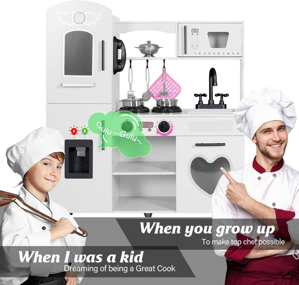 Wooden Kitchen Playset For Toddlers Featuring Lights-1