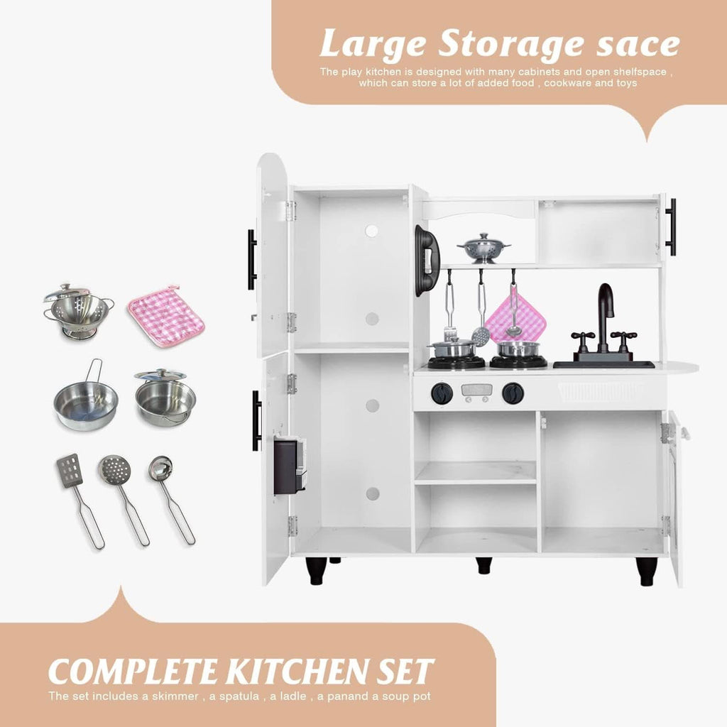 Wooden Kitchen Playset For Toddlers Featuring Lights-2