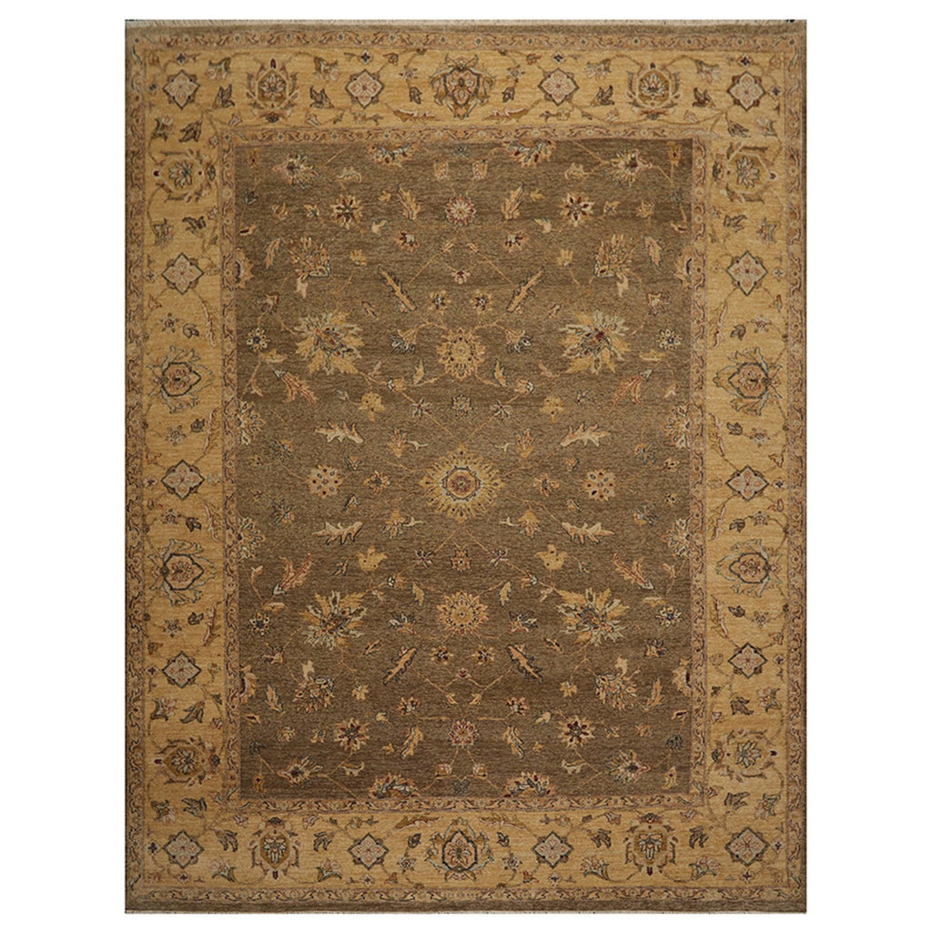 9' x 11'8" Hand Knotted 100% Wool Agra Vegetable Dyes Oriental Area Rug Moss