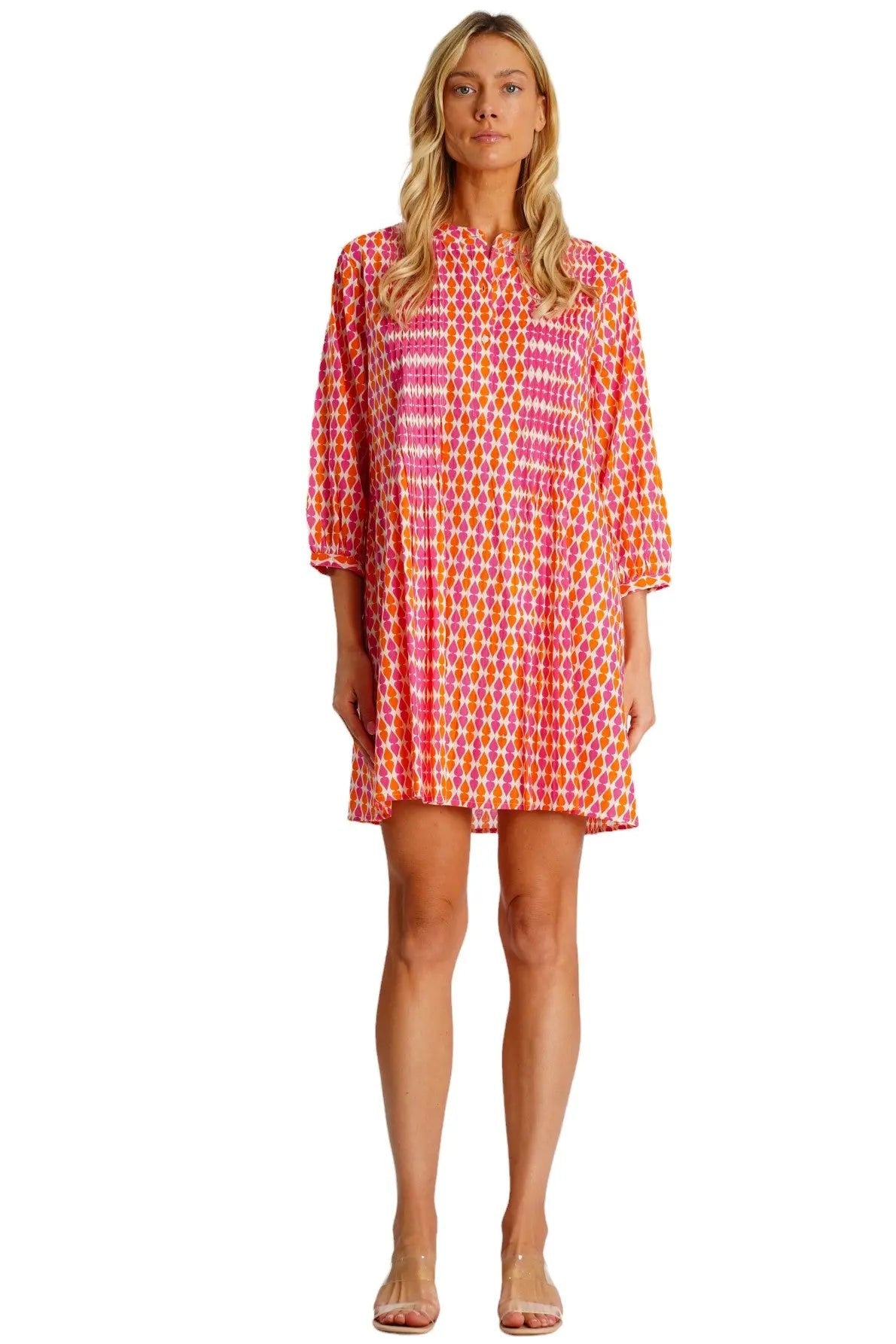 Front Pleated Shirt Dress