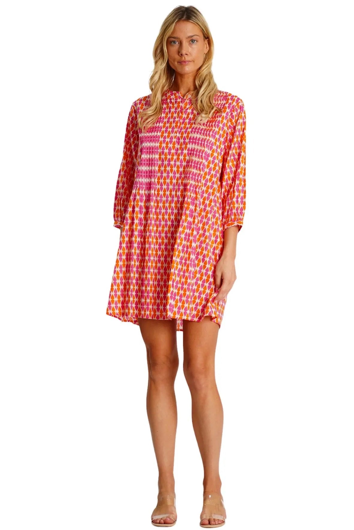 Front Pleated Shirt Dress