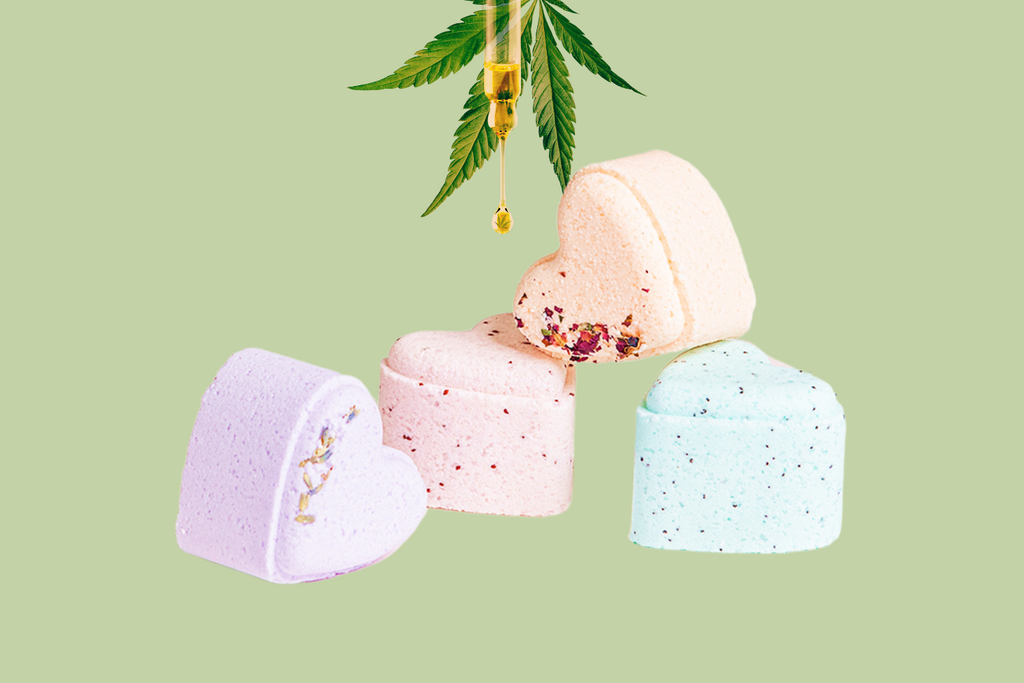 Valentine's Bath Bombs with CBD -  5 Hearts Shaped with CBD - in a Gift Box (THC free)-4