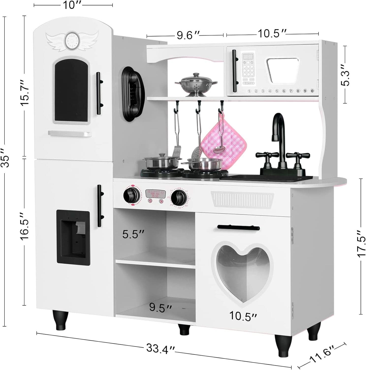 Wooden Kitchen Playset For Toddlers Featuring Lights-4