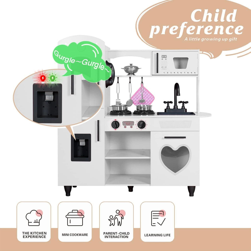 Wooden Kitchen Playset For Toddlers Featuring Lights-3