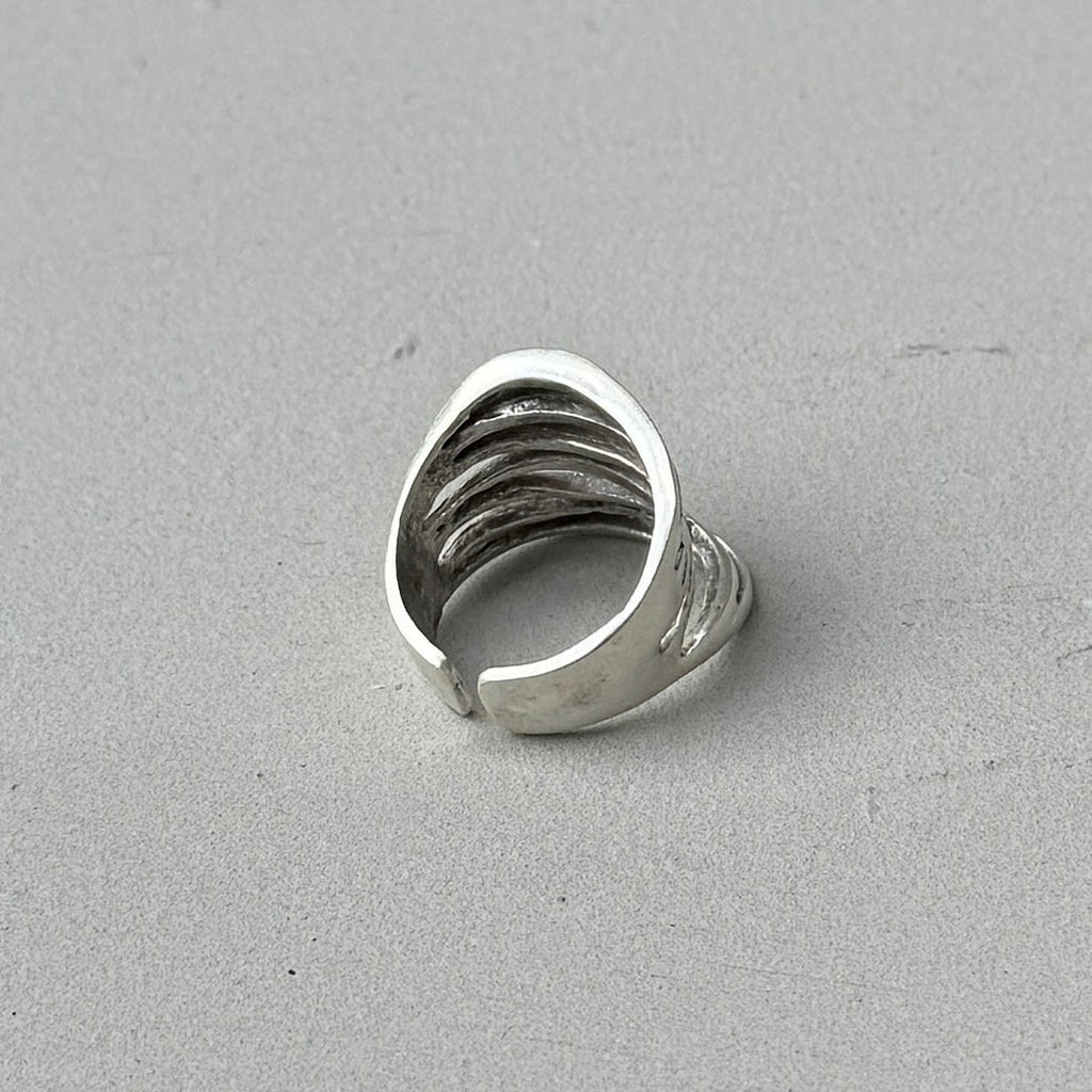 Abstract Lines Silver Ring-1