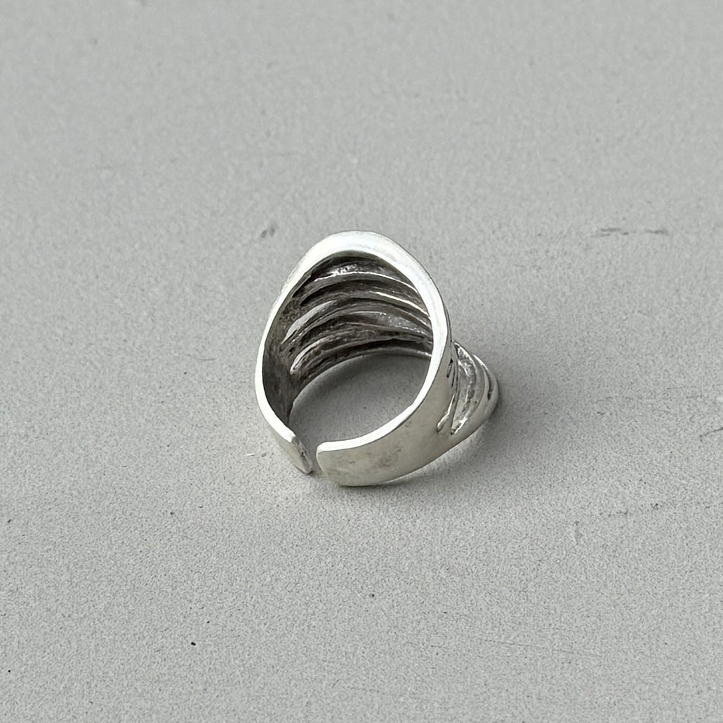 Abstract Lines Silver Ring-1