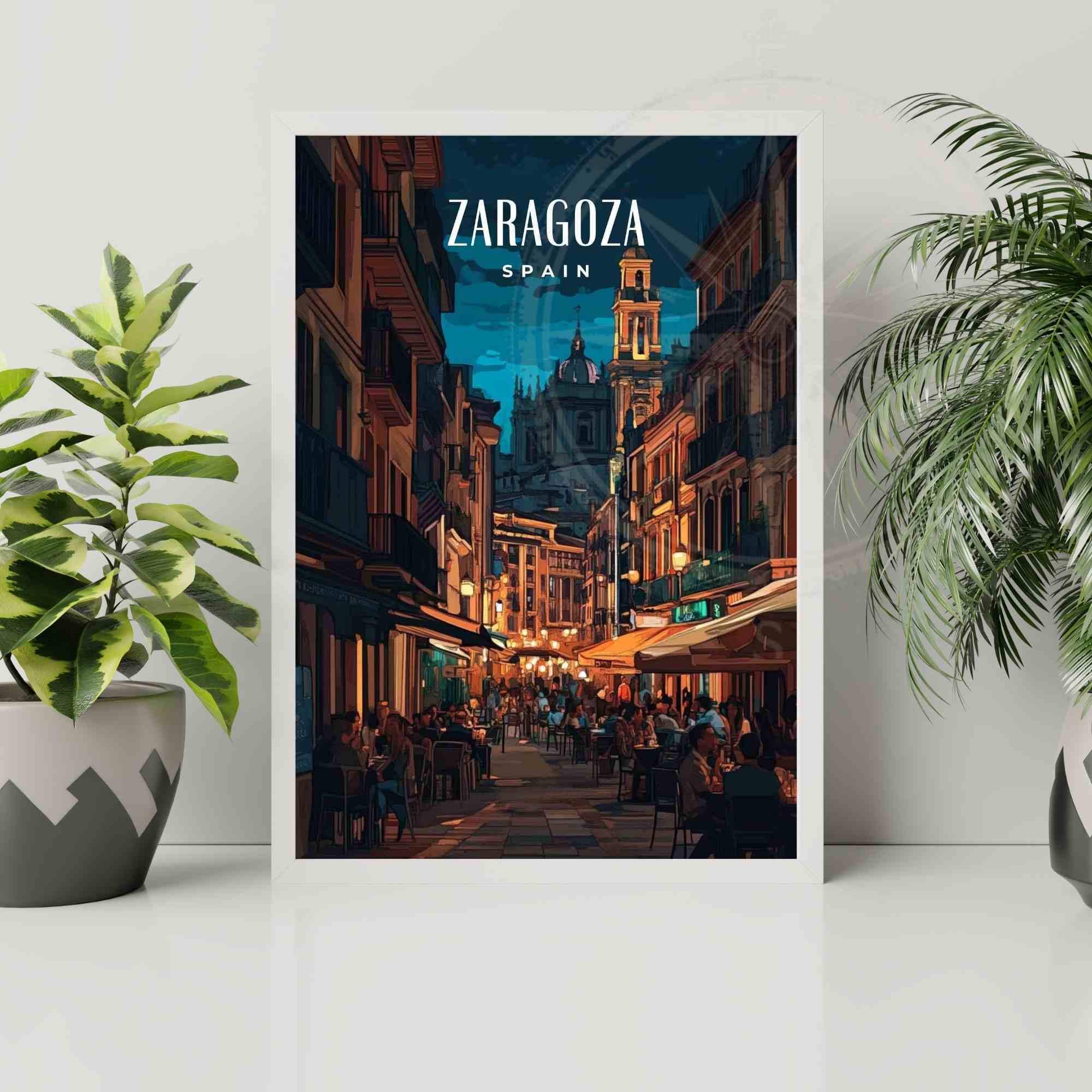 Affiche de voyage Saragosse | Impression Saragosse, Espagne - La nuit