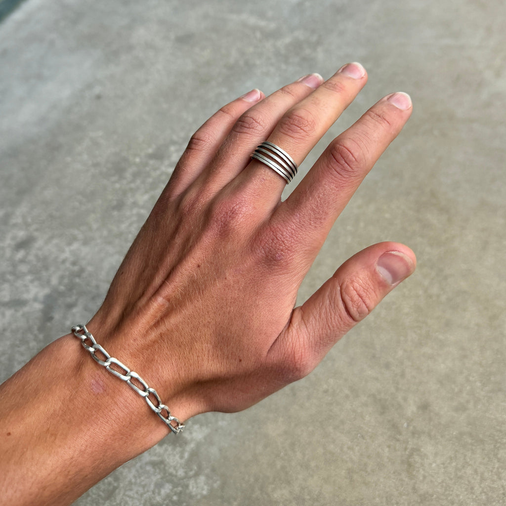 5 Lines Silver Ring-2