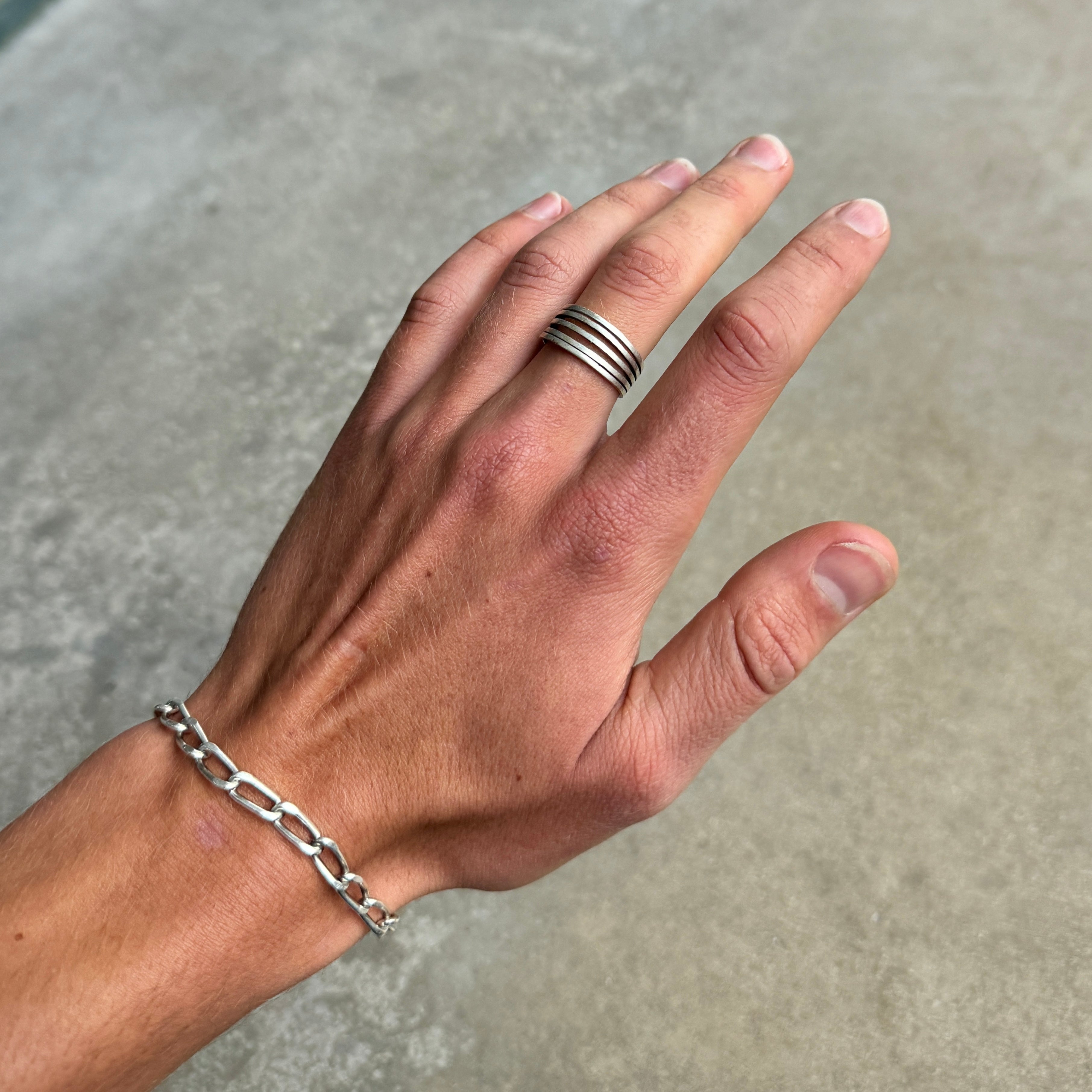 5 Lines Silver Ring-2