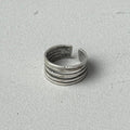 5 Lines Silver Ring-0