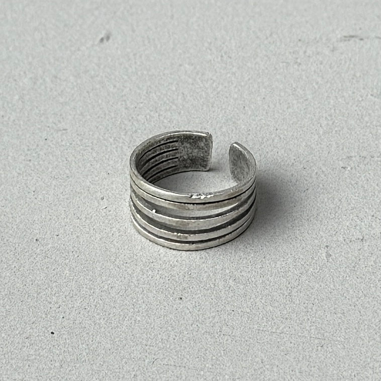 5 Lines Silver Ring-0