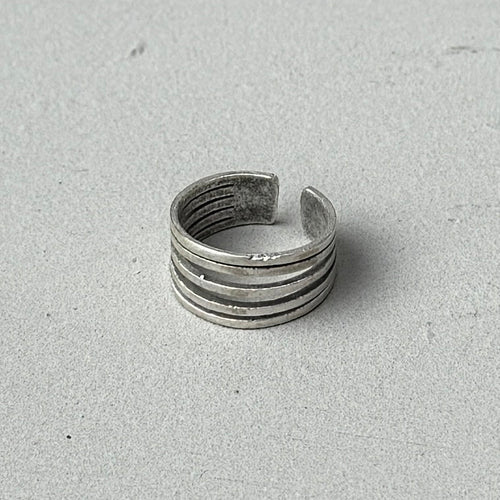 5 Lines Silver Ring-0